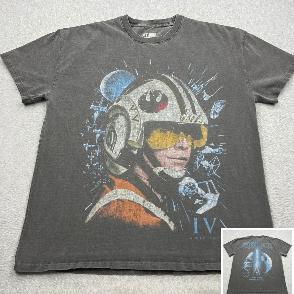 American Thrift Star Wars Shirt Mens Medium Episode IV Luke Skywalker AOP Movie